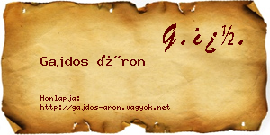 Gajdos Áron névjegykártya